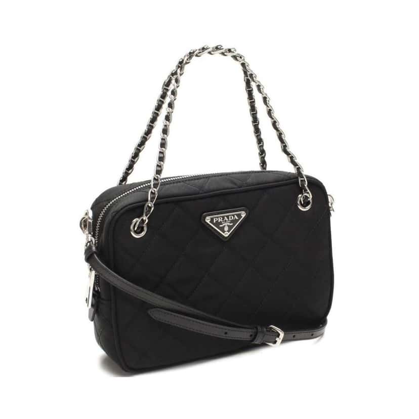 Prada Prada Re-Edtion Nylon Quilted Black Triangle Logo Crossbody Bag Black Never worn - Back View