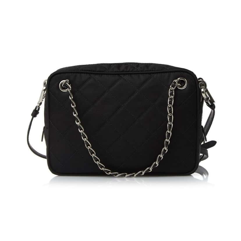 Prada Prada Re-Edtion Nylon Quilted Black Triangle Logo Crossbody Bag Black Never worn - Model View