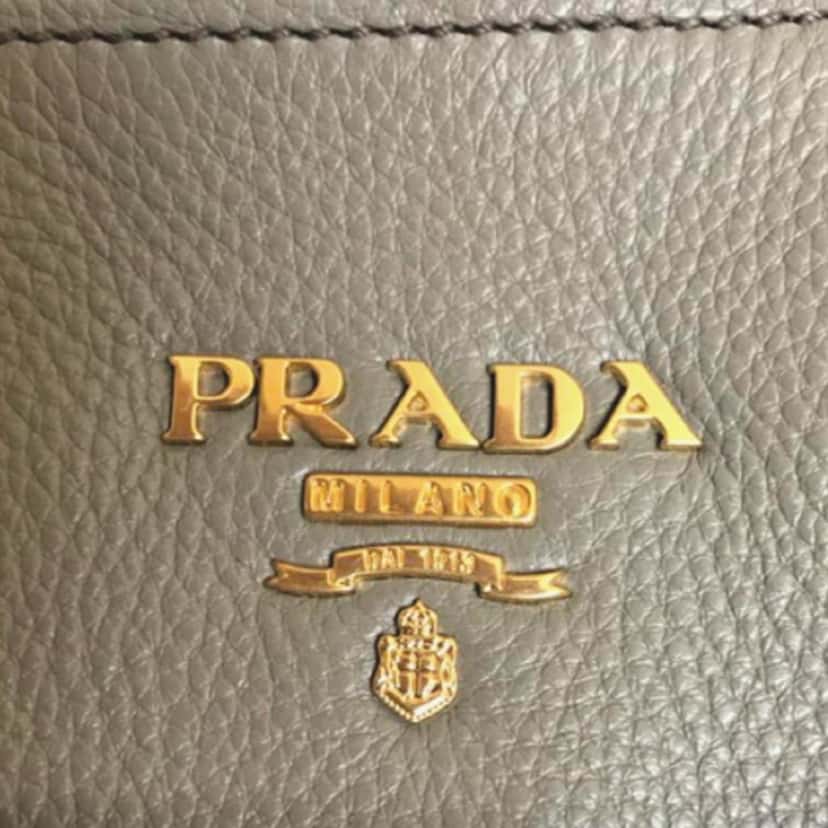 Prada Prada Gray Vitello Phenix Shopping Tote Bag Grey Leather Good condition - Inside View