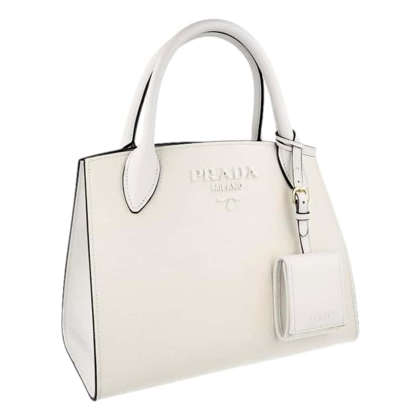 Prada Prada Saffiano Leather Monochrome Bianco White Top Handle Handbag White Leather Never worn - Back View