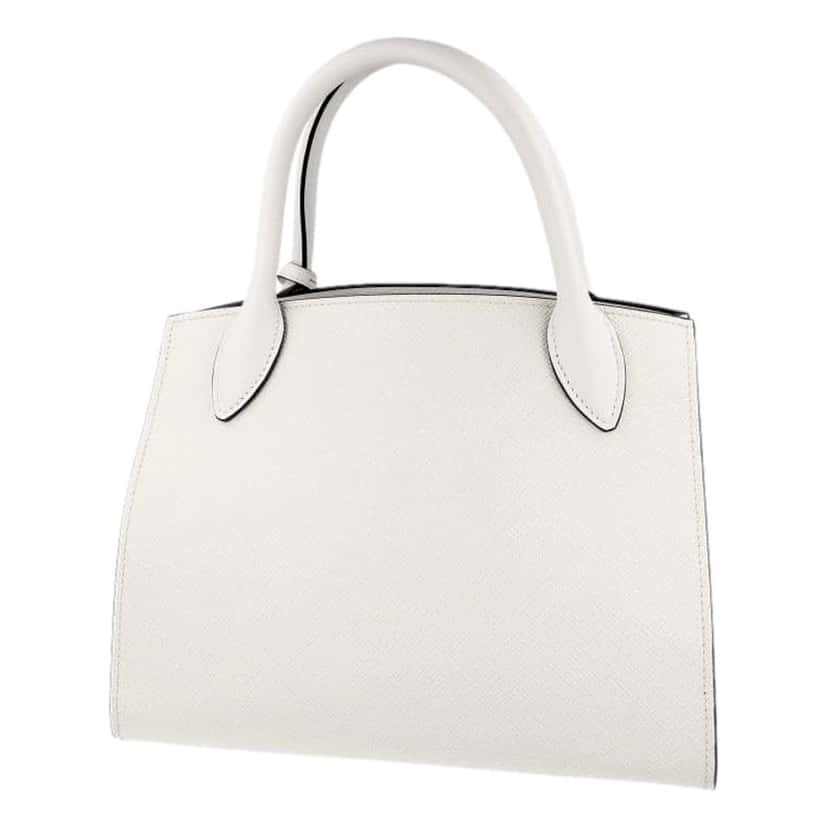 Prada Prada Saffiano Leather Monochrome Bianco White Top Handle Handbag White Leather Never worn - Model View