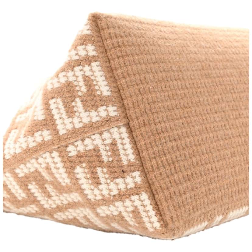 Fendi Fendi FF Cammello Large Shopper Tote Beige Knitted Cashmere Bag Brown Wool Never worn - Box View