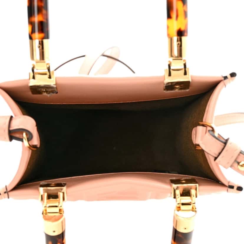 Fendi Fendi Mini Sunshine Shopper Tote Crossbody Baby Pink Zucca Leather Pink Leather Never worn - Model View