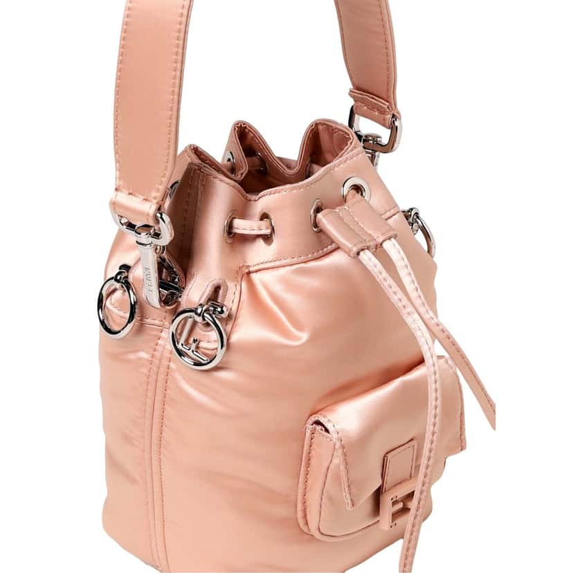 Fendi Fendi Mon Tresor Baguette Baby Pink Nylon Bucket Mini Crossbody Bag Pink Never worn - Inside View