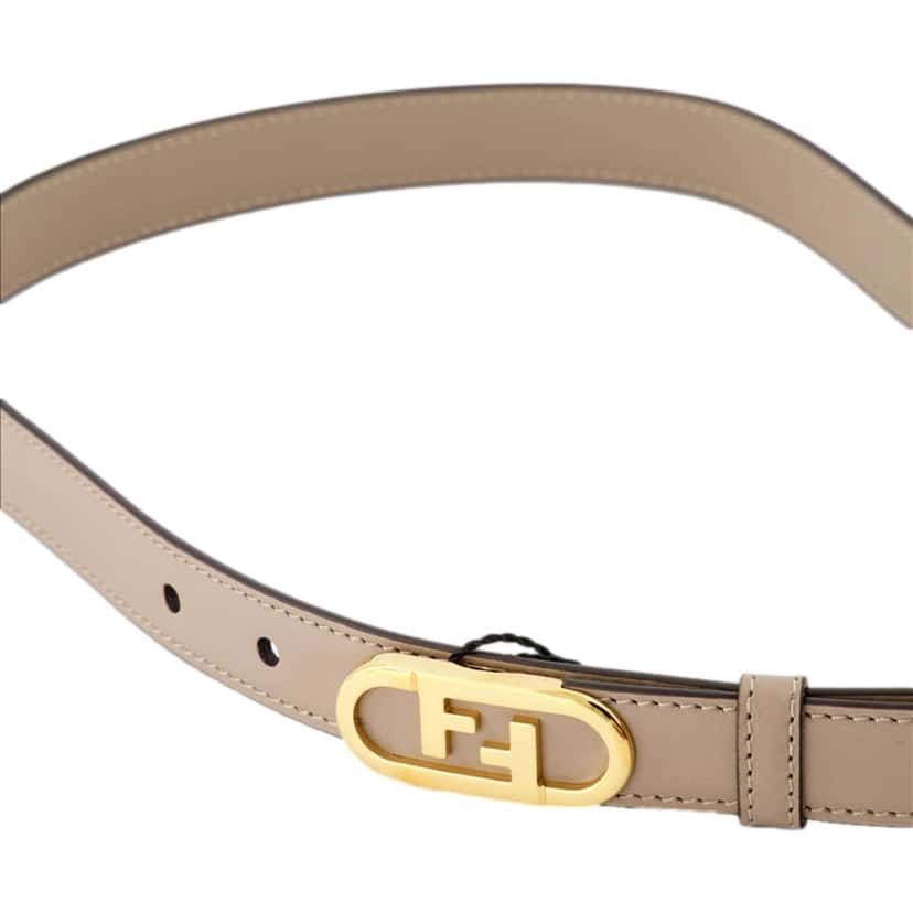 Fendi Fendi O’Lock Skinny Leather Belt Tortora Gray Gold Buckle Women’s Size 90 Other Leather Never worn - Back View