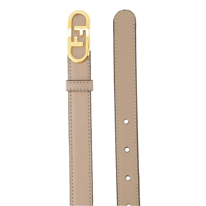 Fendi Fendi O’Lock Skinny Leather Belt Tortora Gray Gold Buckle Women’s Size 90 Other Leather Never worn - Inside View
