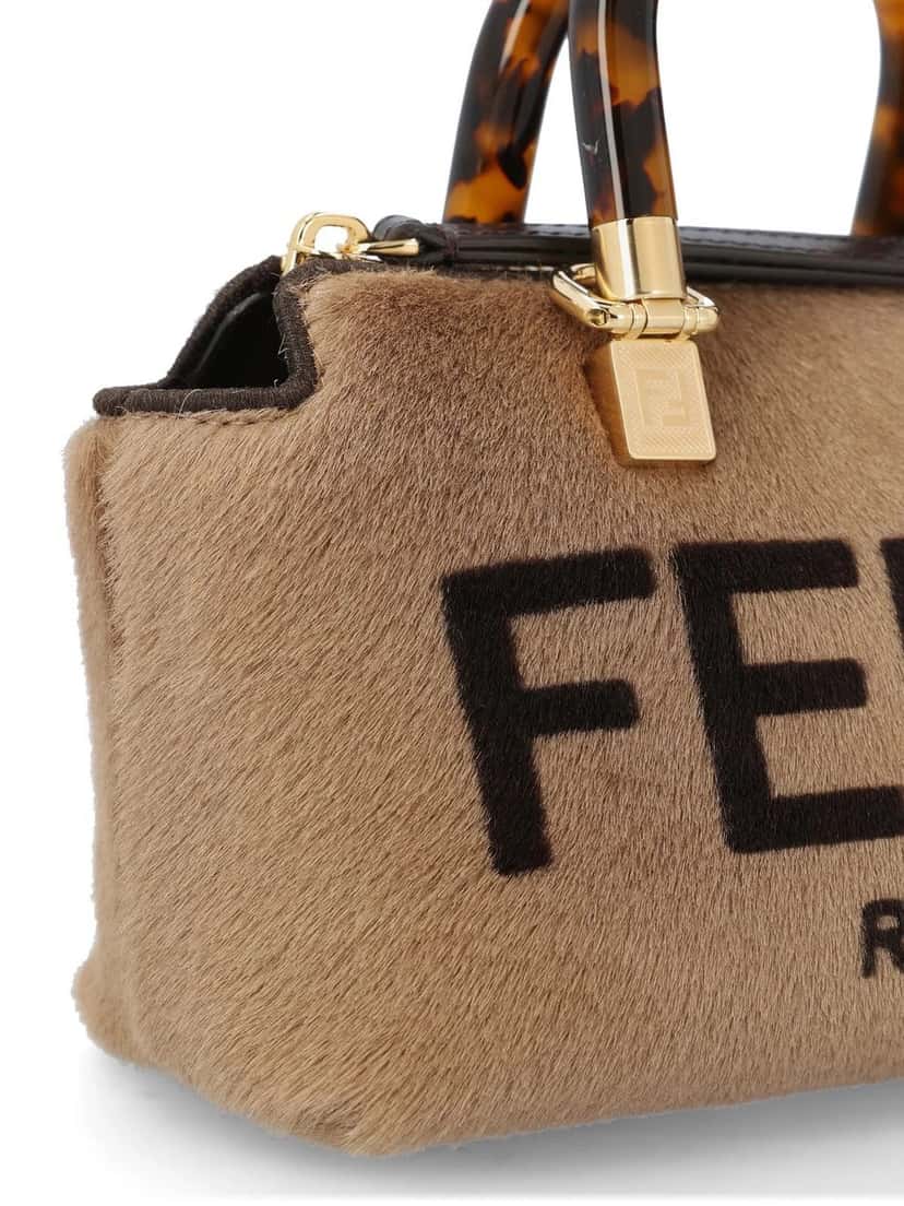 Fendi Fendi Roma By The Way Mini Brown Lamb Fur Crossbody Bag Brown Leather Never worn - Inside View