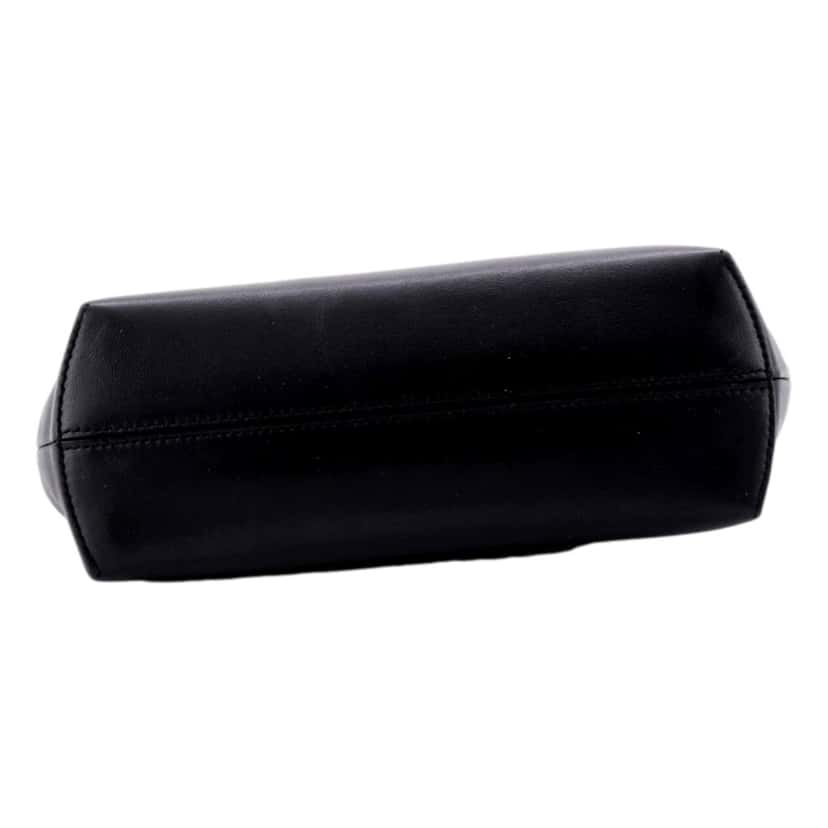 Fendi Fendi First Midi Nappa Leather Clutch Crossbody Bag Nero Black Gold FF Logo Black Leather Never worn - Model View