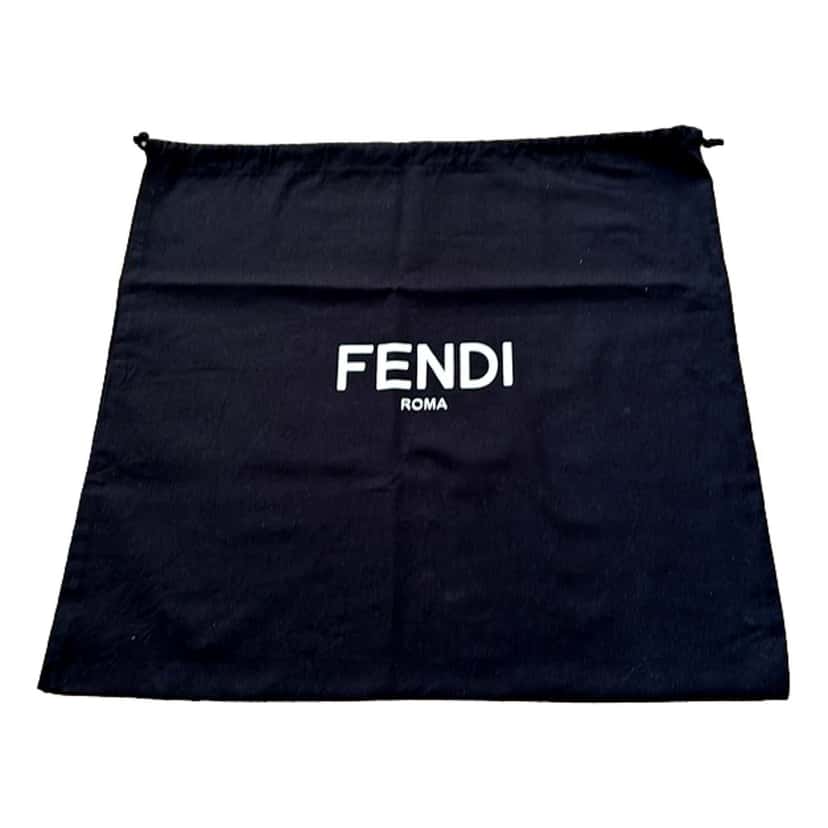 Fendi Fendi First Midi Nappa Leather Clutch Crossbody Bag Nero Black Gold FF Logo Black Leather Never worn - Box View