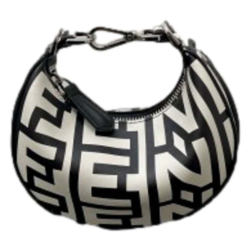 Fendi Fendi x Marc Jacobs Fendigraphy Black and White Hobo Nano Bag Black Leather Never worn - Inside View