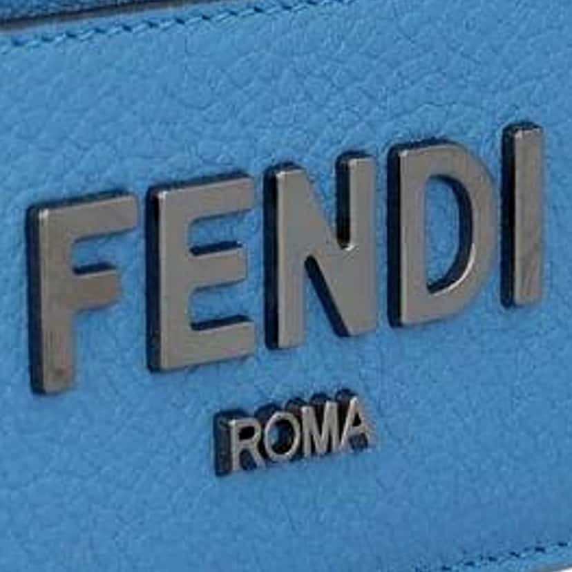 Fendi Fendi Signature Fiordaliso Blue Grained Leather Card Case Wallet Blue Leather Never worn - Box View