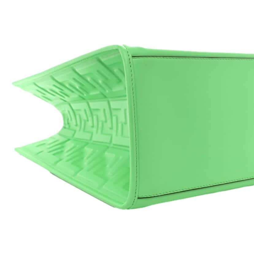 Fendi Fendi Sunshine Medium Plexi FF Embossed Leather Tote Edamame Green Green Leather Never worn - Box View