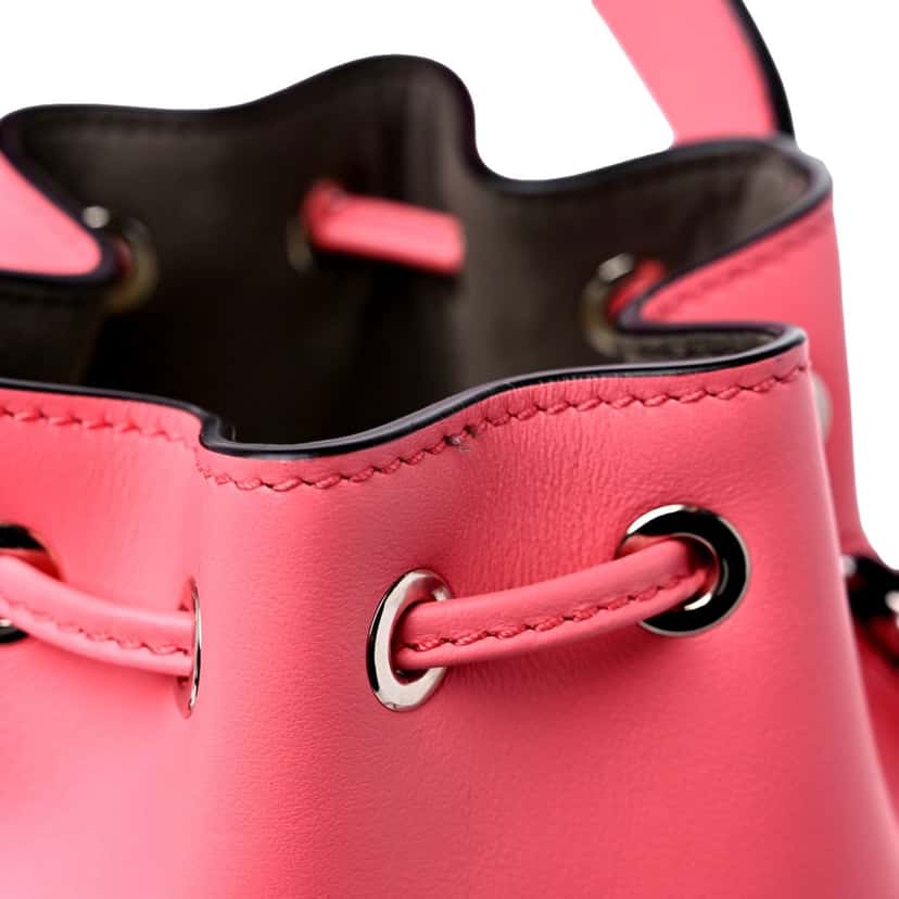 Fendi Fendi Mon Tresor Mini Bucket Bag Pink Calfskin Leather 3D Flower Pink Leather Never worn - Box View