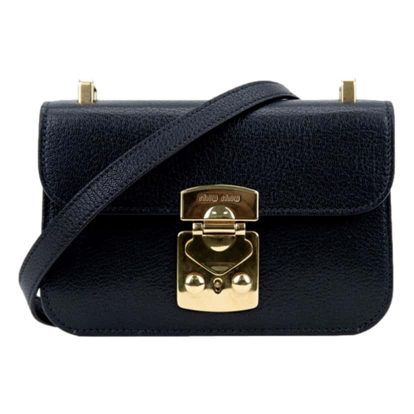 Miu Miu Miu Miu Madras Black Leather Crossbody Bag Black Leather Never worn - Front View