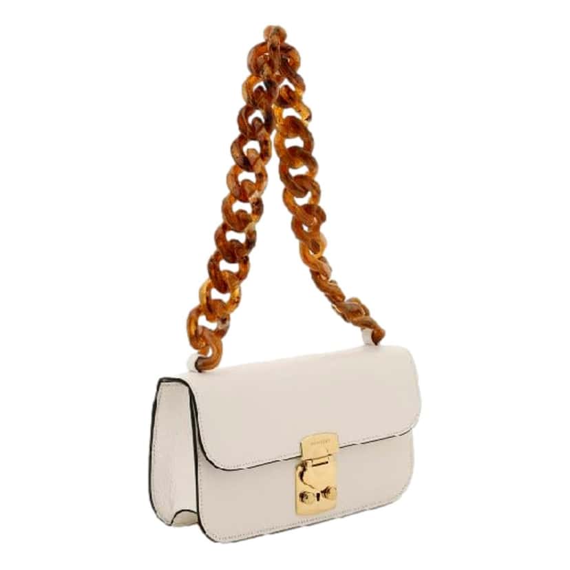 Miu Miu Miu Miu Madras White Leather Tortoise Shell Chain Handbag White Leather Never worn - Back View