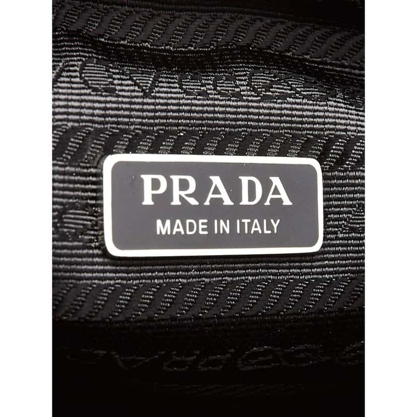 Prada Prada Grace Triangle Leather Pouch Clutch Bag with Embossed Logo Nero Black Black Leather Never worn - Box View