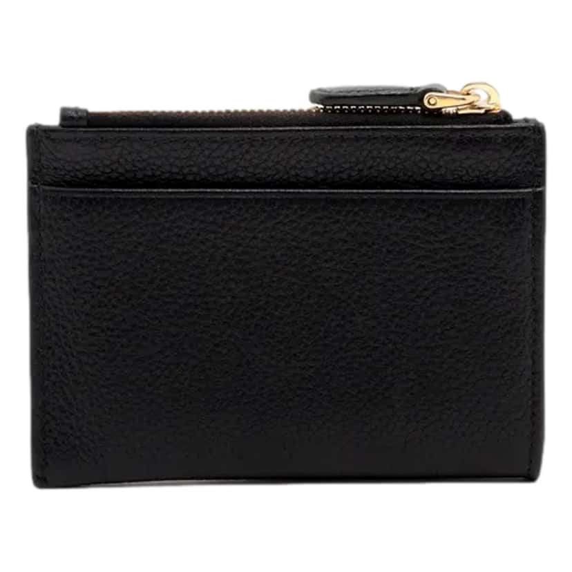 Prada Prada Womens Vitello Grain Nero Black Leather Zip Top Card Wallet Black Leather Never worn - Back View