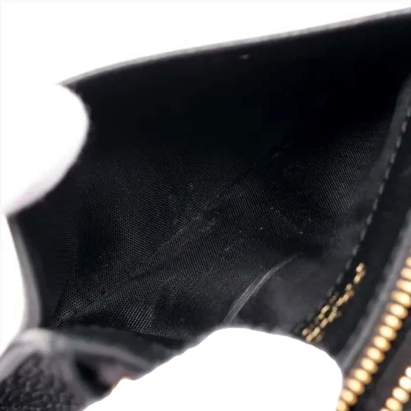 Prada Prada Womens Vitello Grain Nero Black Leather Zip Top Card Wallet Black Leather Never worn - Inside View