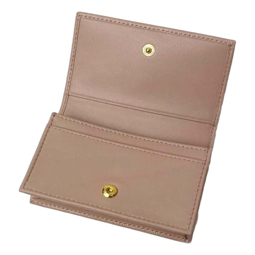 Prada Prada Vitello Move Mini Cardholder Wallet Cipria Beige Leather Beige Leather Never worn - Model View