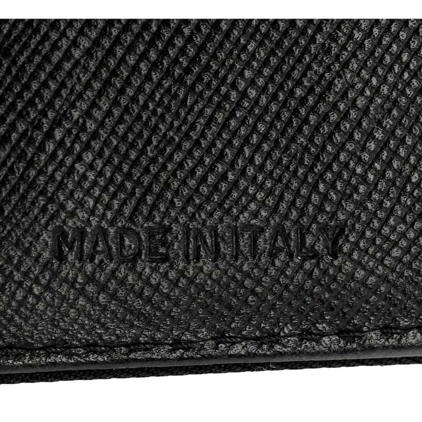 Prada Prada Tessuto Nylon Tri-Fold Compact Wallet Black Black Leather Never worn - Model View