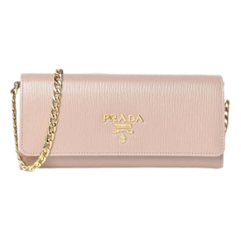 Prada Prada Cipria Beige Vitello Move Leather Chain Wallet Crossbody Beige Leather Good condition - Front View