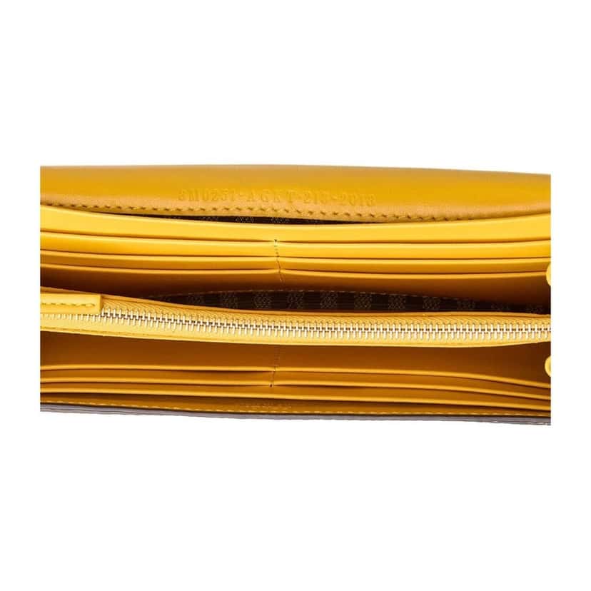 Fendi Fendi F is Fendi Yellow Leather Vertigo Print Long Wallet Yellow Leather Good condition - Model View