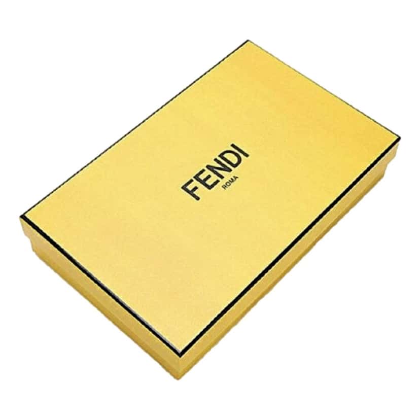 Fendi Fendi F is Fendi Yellow Leather Vertigo Print Long Wallet Yellow Leather Good condition - Box View