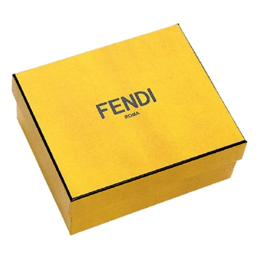 Fendi Fendi F is Fendi Yellow Leather Vertigo Print Small Trifold Wallet Yellow Leather Good condition - Box View