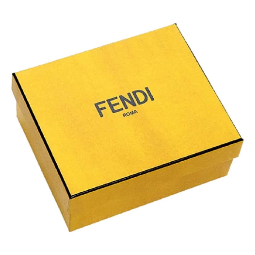 Fendi Fendi F is Fendi Cyber Blue Leather Vertigo Print Small Trifold Wallet Blue Leather Never worn - Box View