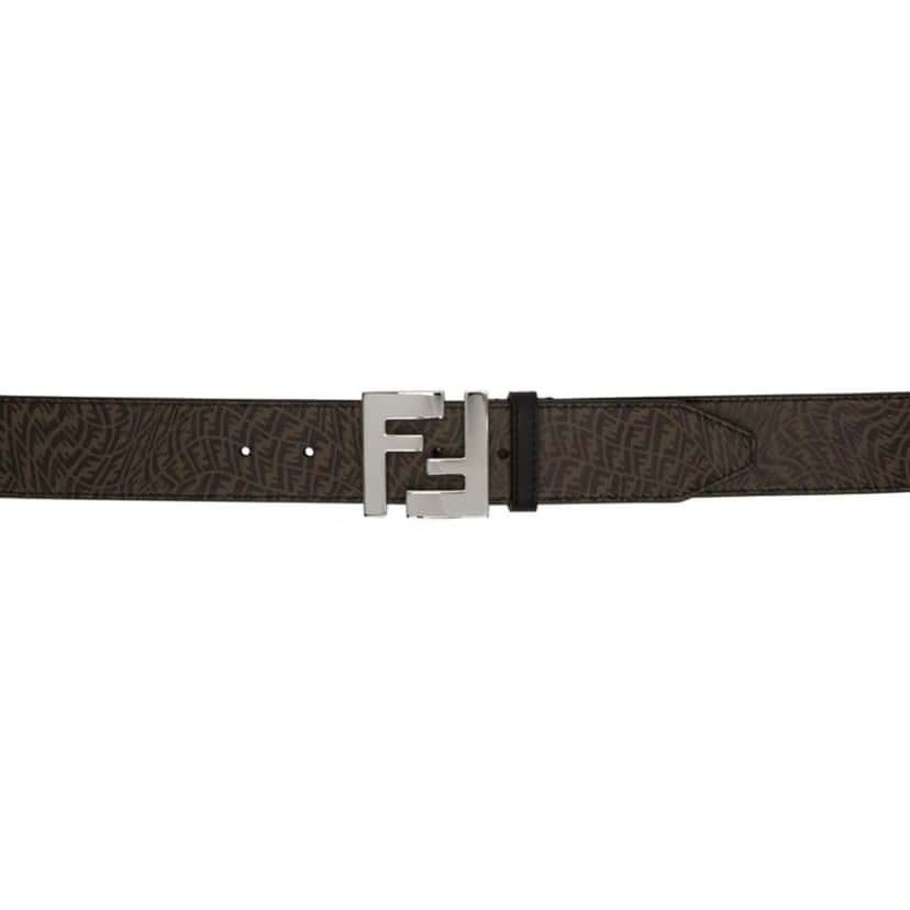 Fendi Fendi x Sarah Coleman Mens FF Vertigo Brown Leather Belt 110/44 Brown Leather Never worn - Inside View