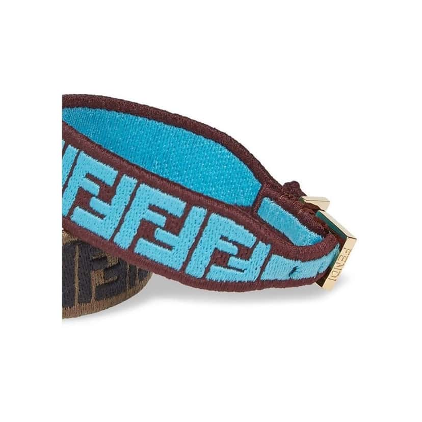 Fendi Fendi FF Embroidered Brown Cyber Blue Kit Bracelet Brown Good condition - Inside View