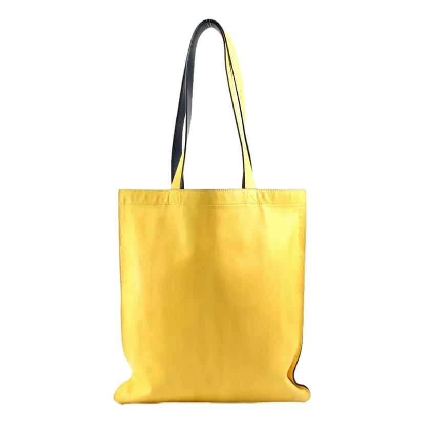 Fendi Fendi Pack Large Shopping Tote Yellow Box Leather Bag Yellow Leather Never worn - Back View