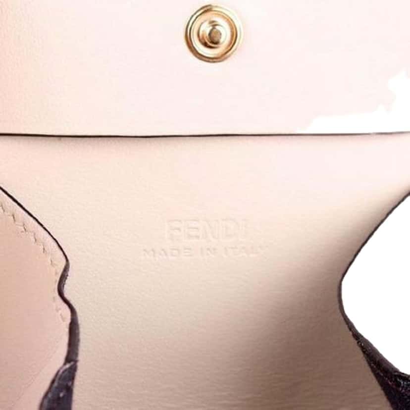 Fendi Fendi Calf Leather F Logo Poudre Pink Leather Coin Case Pink Leather Never worn - Box View