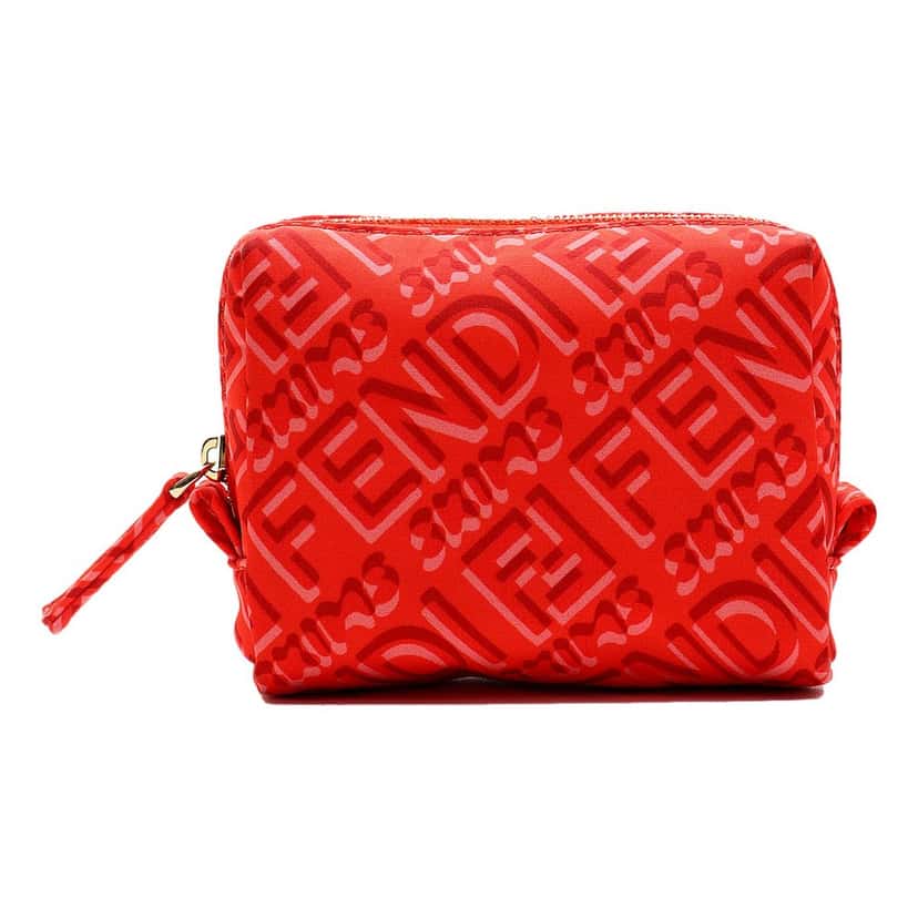 Fendi Fendi x Skims Nylon Tulipano Small Beauty Pouch Red Never worn - Front View