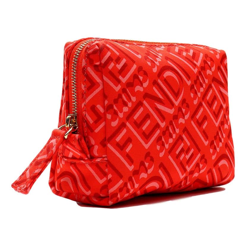 Fendi Fendi x Skims Nylon Tulipano Small Beauty Pouch Red Never worn - Back View