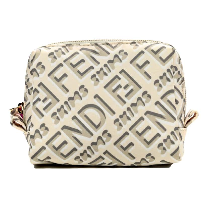 Fendi Fendi x Skims Nylon Avorio Small Beauty Pouch White Never worn - Front View