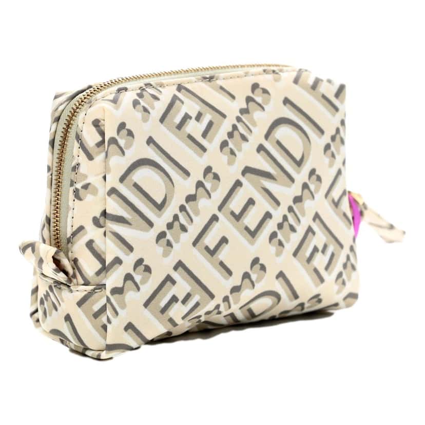 Fendi Fendi x Skims Nylon Avorio Small Beauty Pouch White Never worn - Inside View