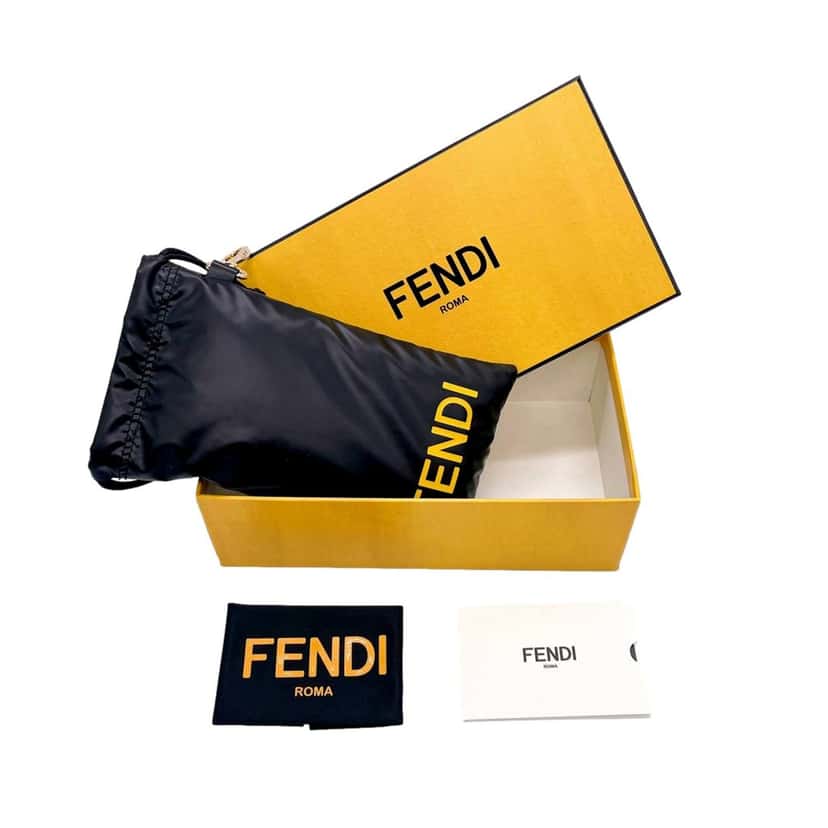 Fendi Fendi Technicolour Blue FF Print Lenses Palladium Pilot Frame Sunglasses Blue Never worn - Box View