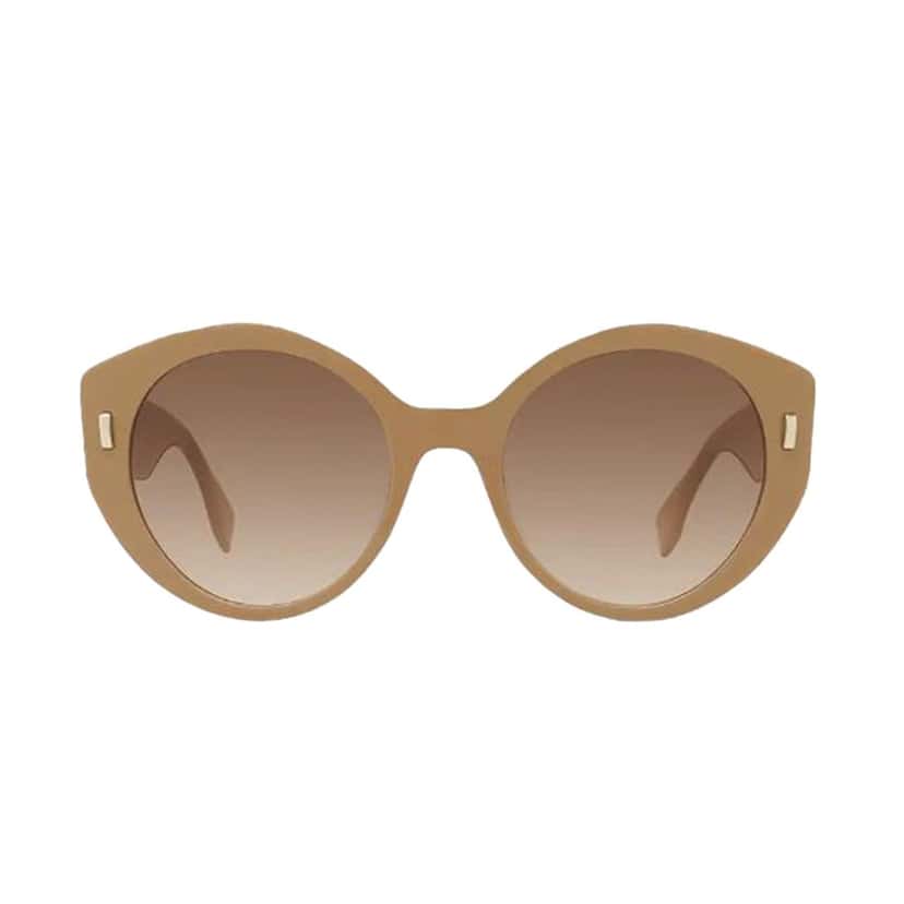 Fendi Fendi First Dark Beige Acetate Round Frame Tinted Sunglasses Beige Never worn - Front View