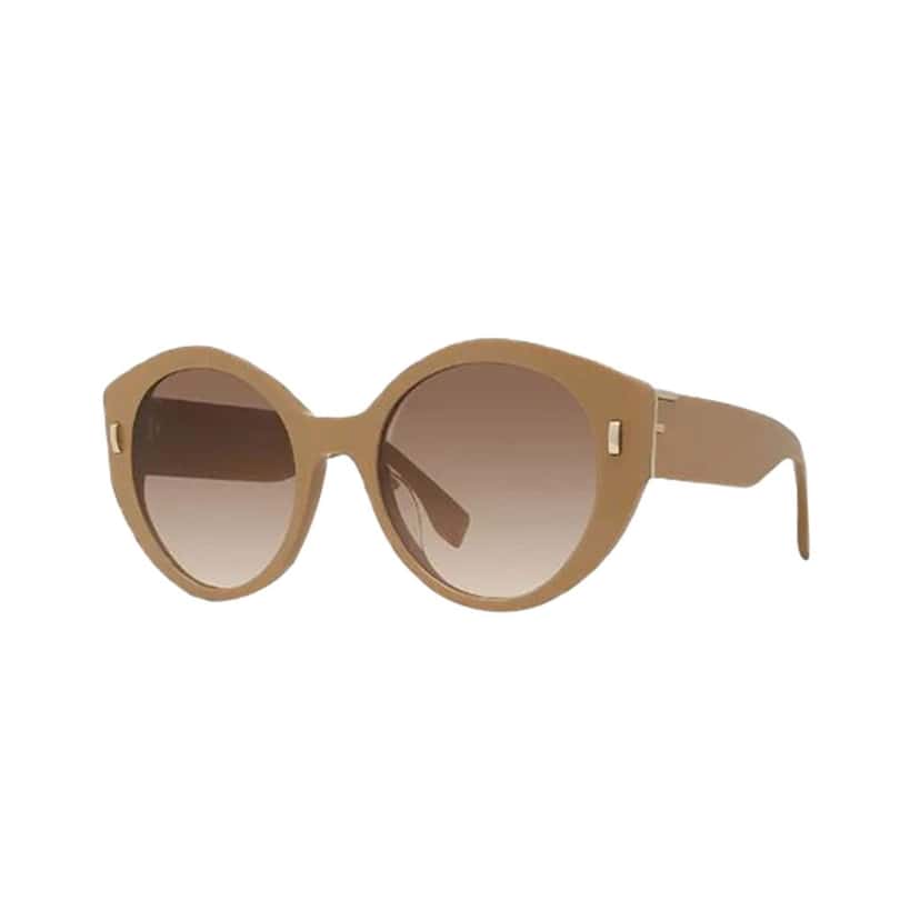 Fendi Fendi First Dark Beige Acetate Round Frame Tinted Sunglasses Beige Never worn - Back View
