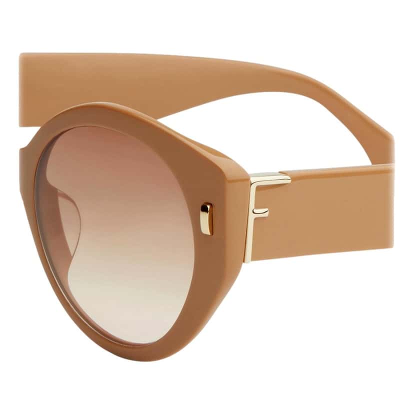 Fendi Fendi First Dark Beige Acetate Round Frame Tinted Sunglasses Beige Never worn - Inside View