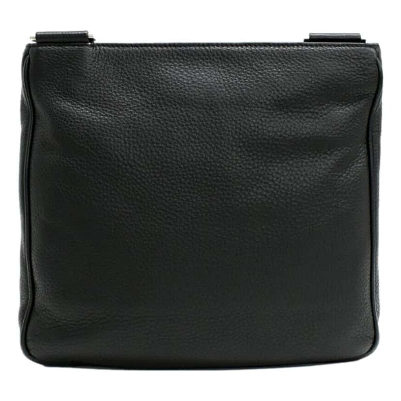 Prada Prada City Vitello Leather Black Messenger Crossbody Bag Black Canvas Never worn - Back View