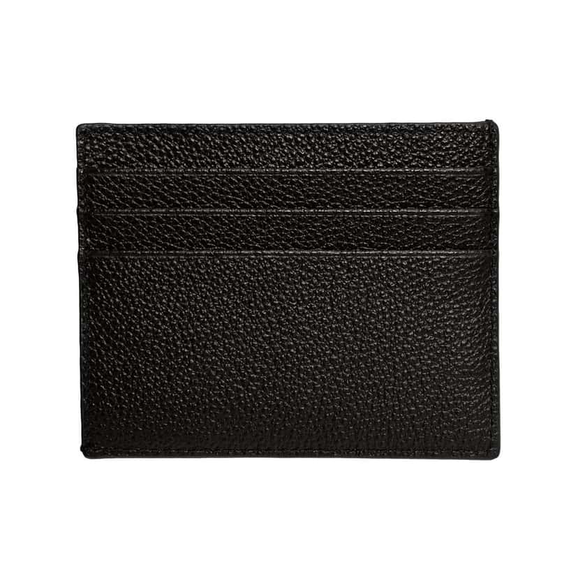 Prada Prada Vitello Micro Grain Leather Black Card Holder Wallet Black Leather Never worn - Back View