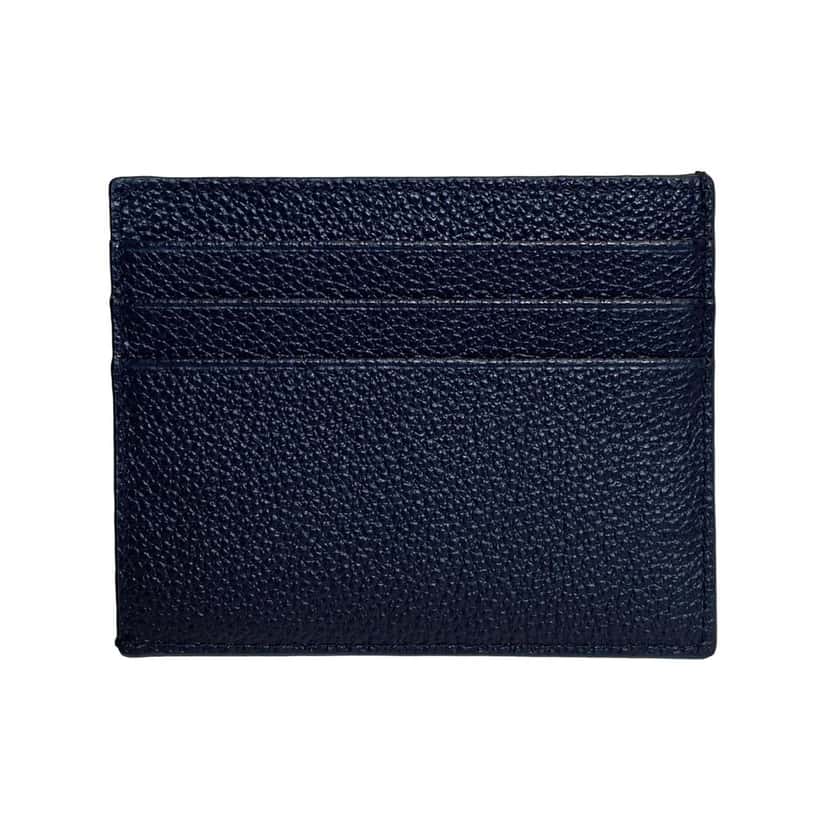 Prada Prada Vitello Micro Grain Leather Baltico Blue Card Holder Wallet Blue Leather Never worn - Back View