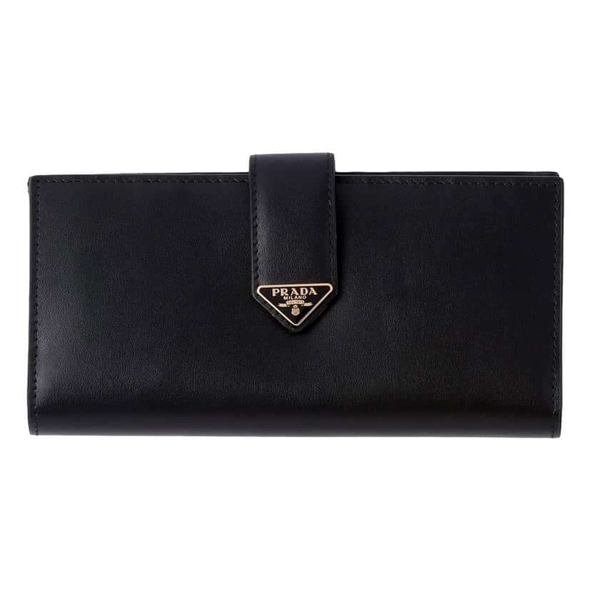 Prada Prada City Smooth Calfskin Long Wallet in Nero Black Black Leather Good condition - Front View