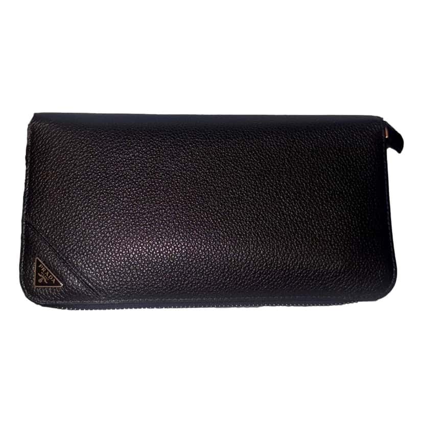 Prada Prada Vitello Micro Grain Long Black Zip Around Continental Wallet Triangle Logo Black Leather Never worn - Inside View