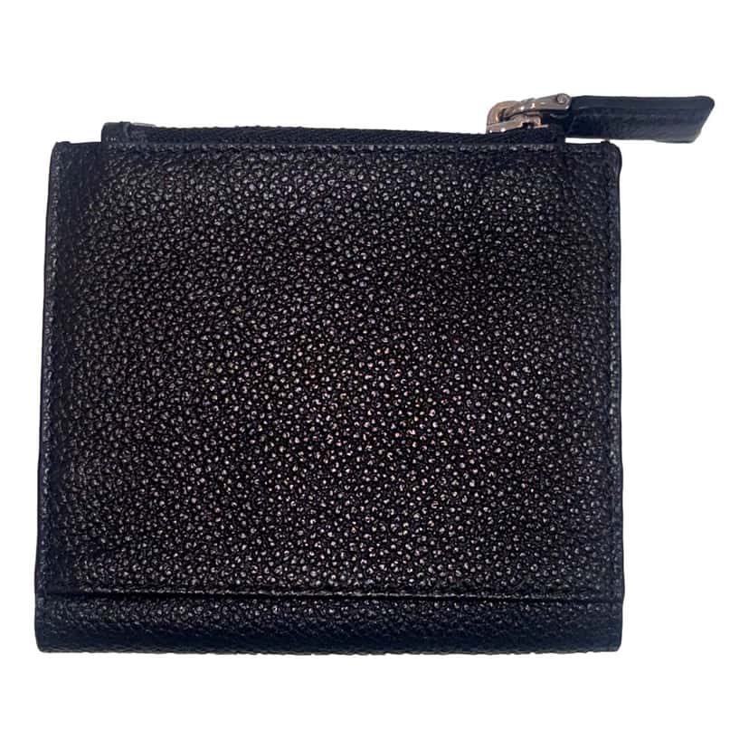 Prada Prada Black Vitello Grain Leather Card Case Bifold Wallet with Zipper Coin Pouch Black Leather Never worn - Back View