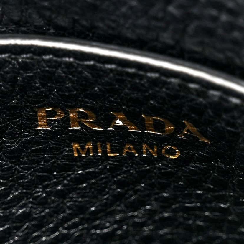 Prada Prada Vitello Phenix Zippered Messenger Hobo Black Leather Shoulder Bag Black Leather Good condition - Box View