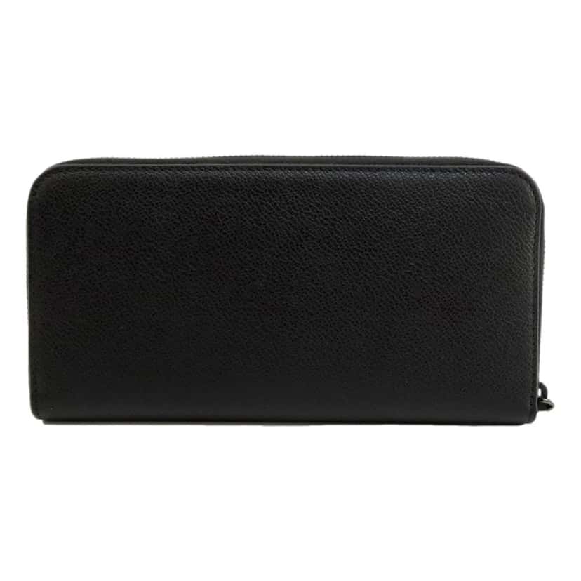 Prada Prada Vitello Grain Long Black and Grey Zip Around Continental Wallet Black Leather Never worn - Back View