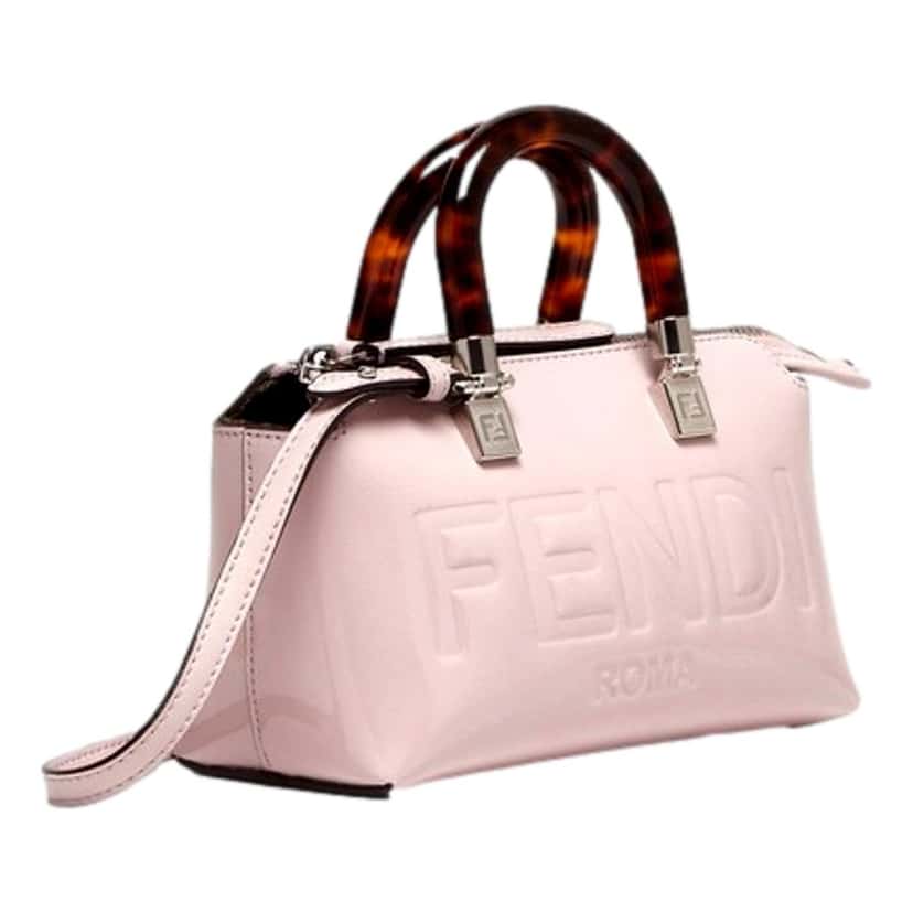 Fendi Fendi By The Way Mini Boston Bag Light Pink Patent Leather Top Handle Pink Leather Never worn - Front View